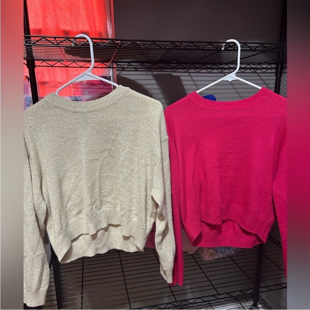 PINK AND CREAM SWEATERS